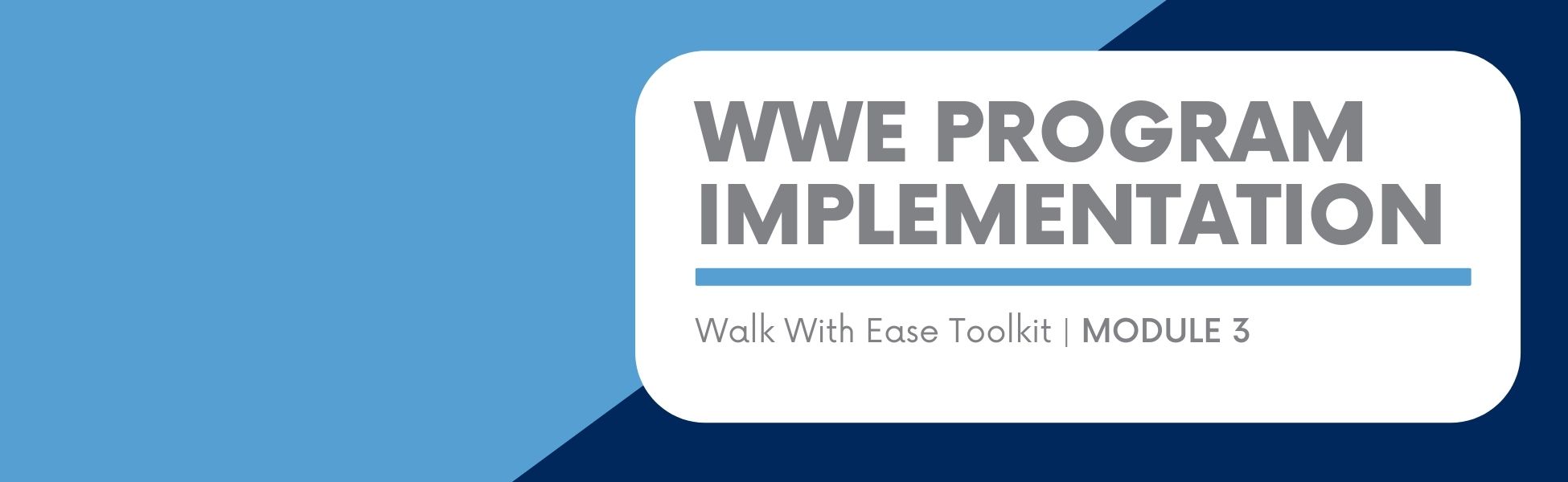 Module 3: WWE Program Implementation