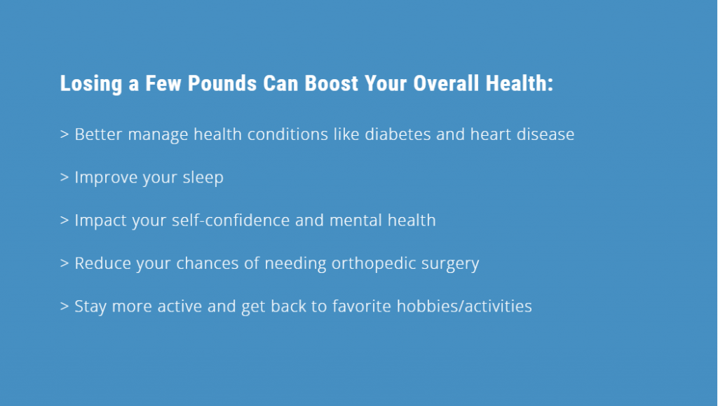 Losing a few pounds can boost your overall health